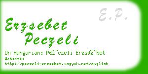 erzsebet peczeli business card
